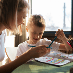 education woman and child