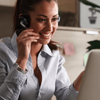 support woman on phone headset